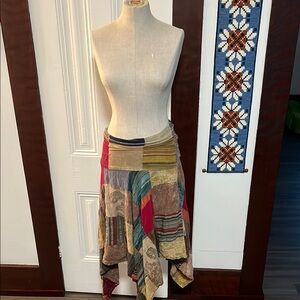 Bohemian Asymmetrical Patchwork Skirt